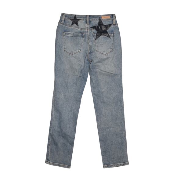 BLANKNYC $118 Star Patch Madison Crop Jean Light Wash Stretch Denim Size 24 - Picture 2 of 4